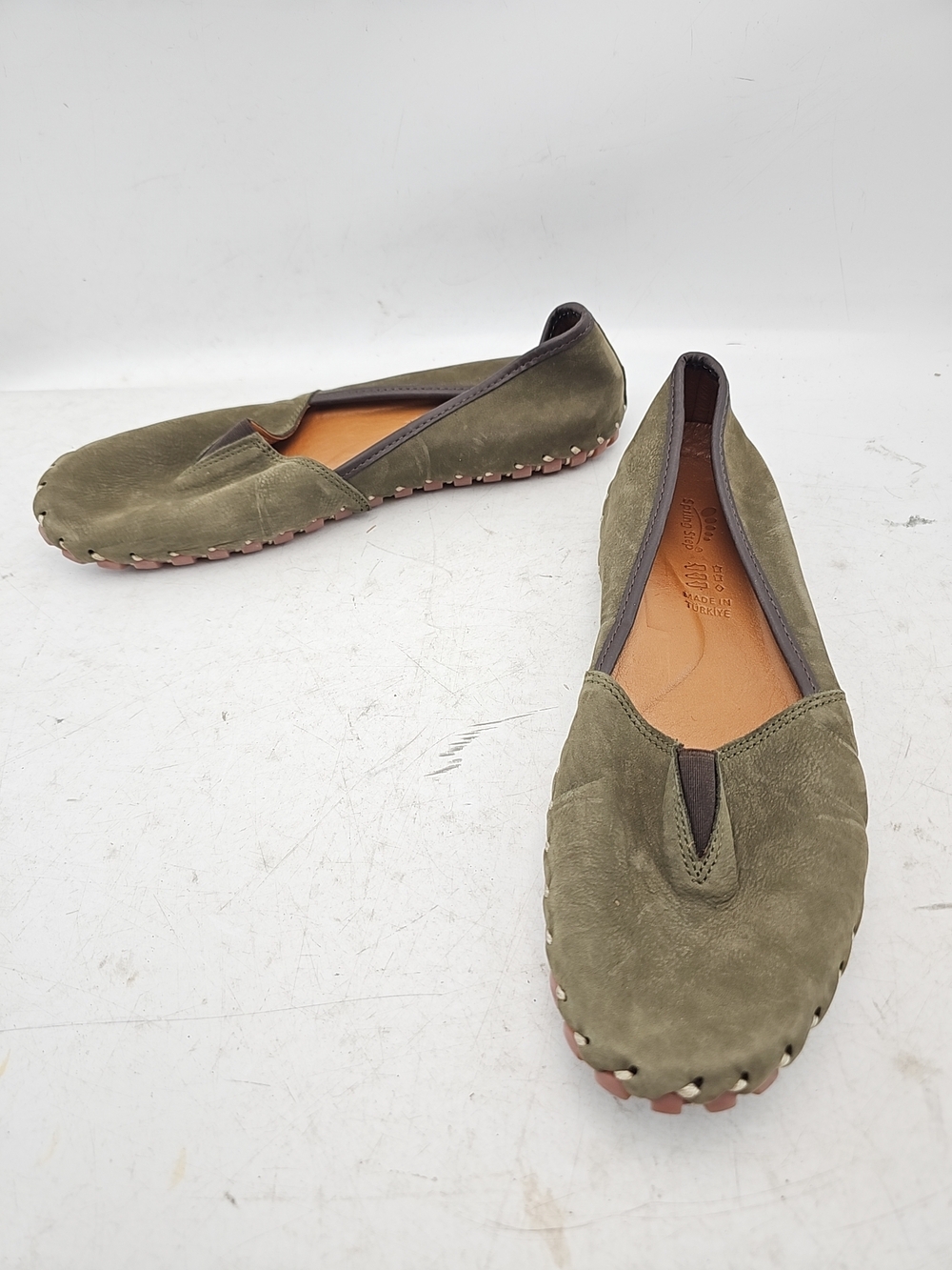 Spring Step Women's Olive Suede Slip-On Flats Size 41